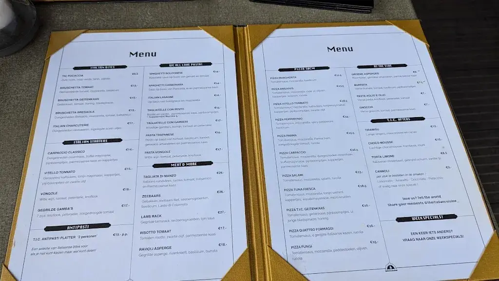 Menü_The Italian Cuisine_Renesse_Bild_1