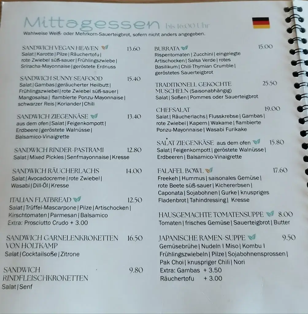 Menü_Strandpaviljoen Corazon_Noordwelle_Bild_3