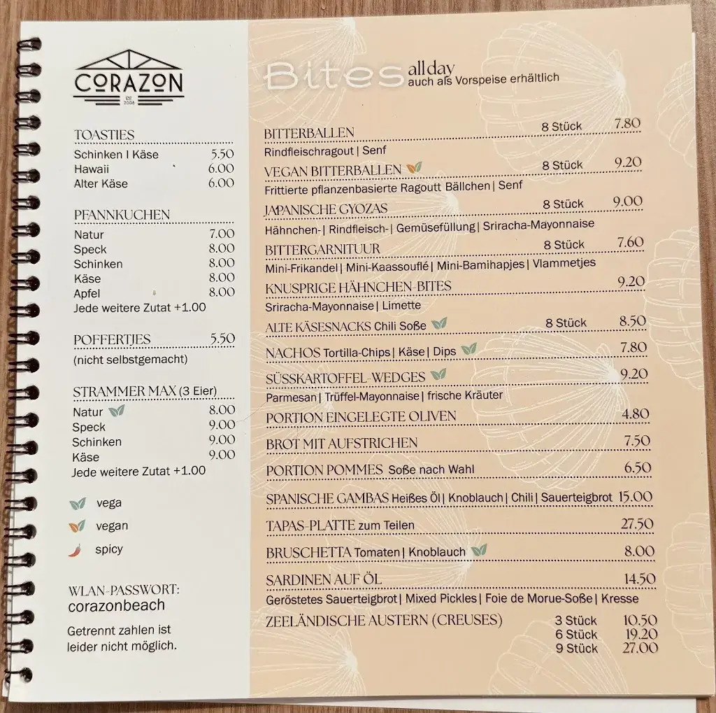 Menü_Strandpaviljoen Corazon_Noordwelle_Bild_4