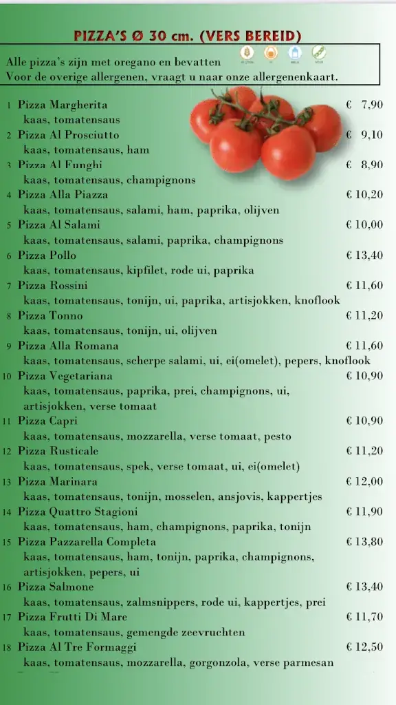 Menu_Pizzeria La Piazza_Renesse_imagen_1