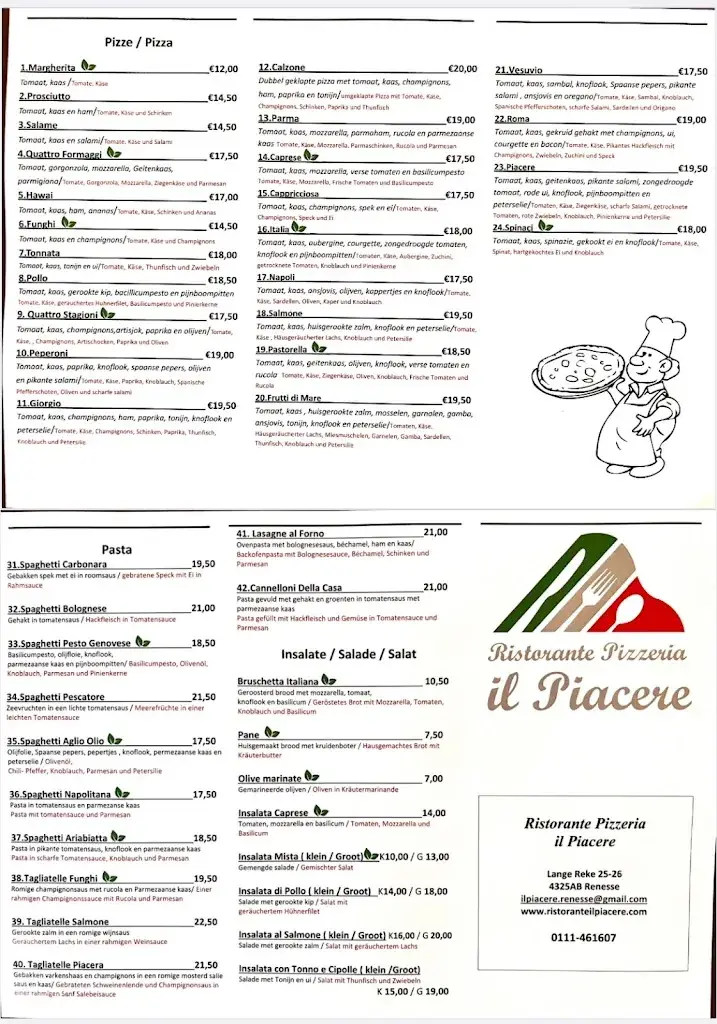 Menu_Ristorante Pizzeria il Piacere in Renesse_Renesse_image_1