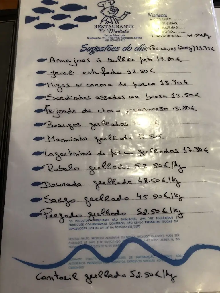 Menu_O Martinho_Zambujeira do Mar_immagine_1