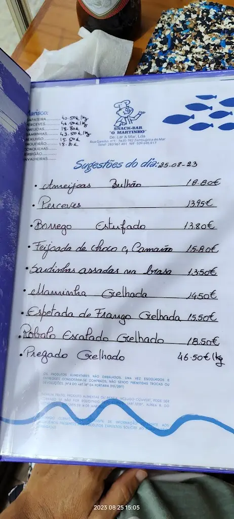 Menu_O Martinho_Zambujeira do Mar_immagine_3