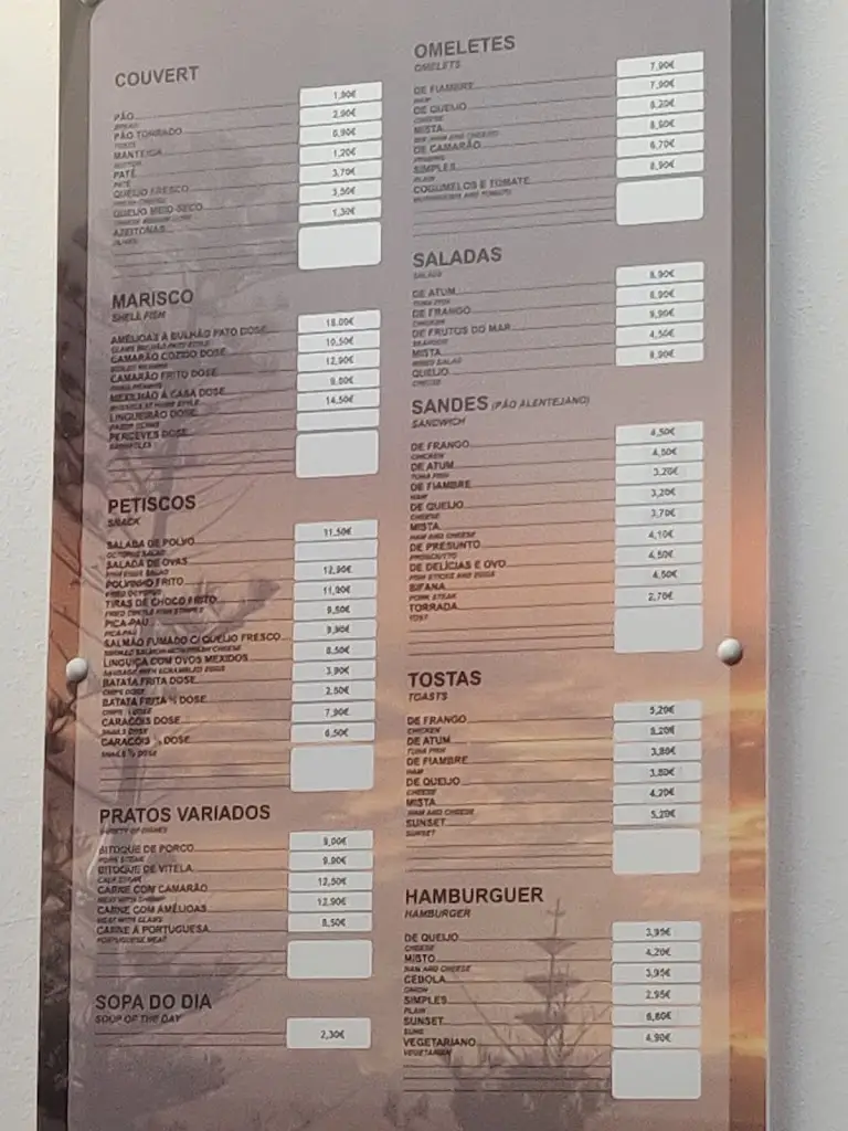 Menu_Sunset Café_Zambujeira do Mar_immagine_1