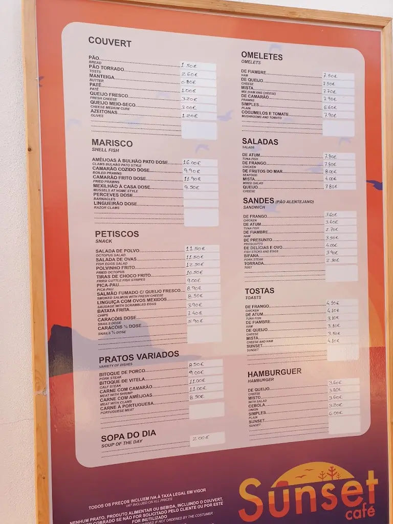 Menu_Sunset Café_Zambujeira do Mar_immagine_2