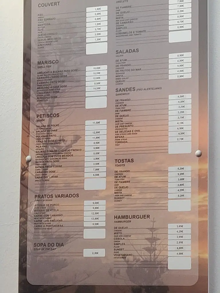 Menu_Sunset Café_Zambujeira do Mar_immagine_3