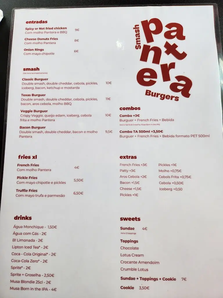 Menu_Pantera Smash Burger_Fajã de Baixo_immagine_1