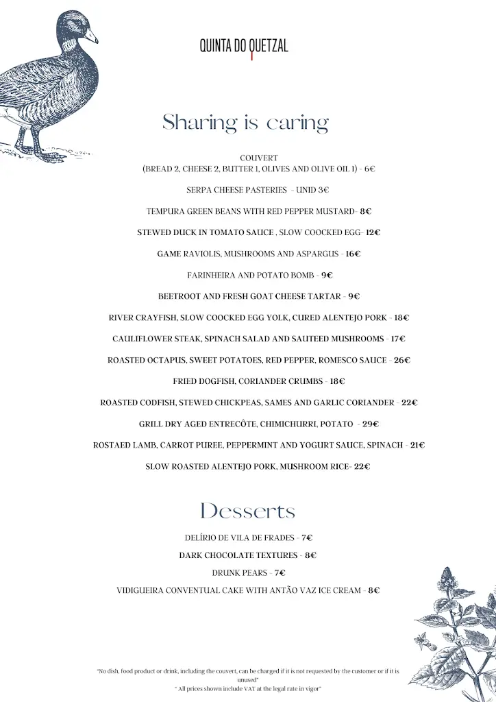Menu_Quinta do Quetzal_Vidigueira_immagine_3