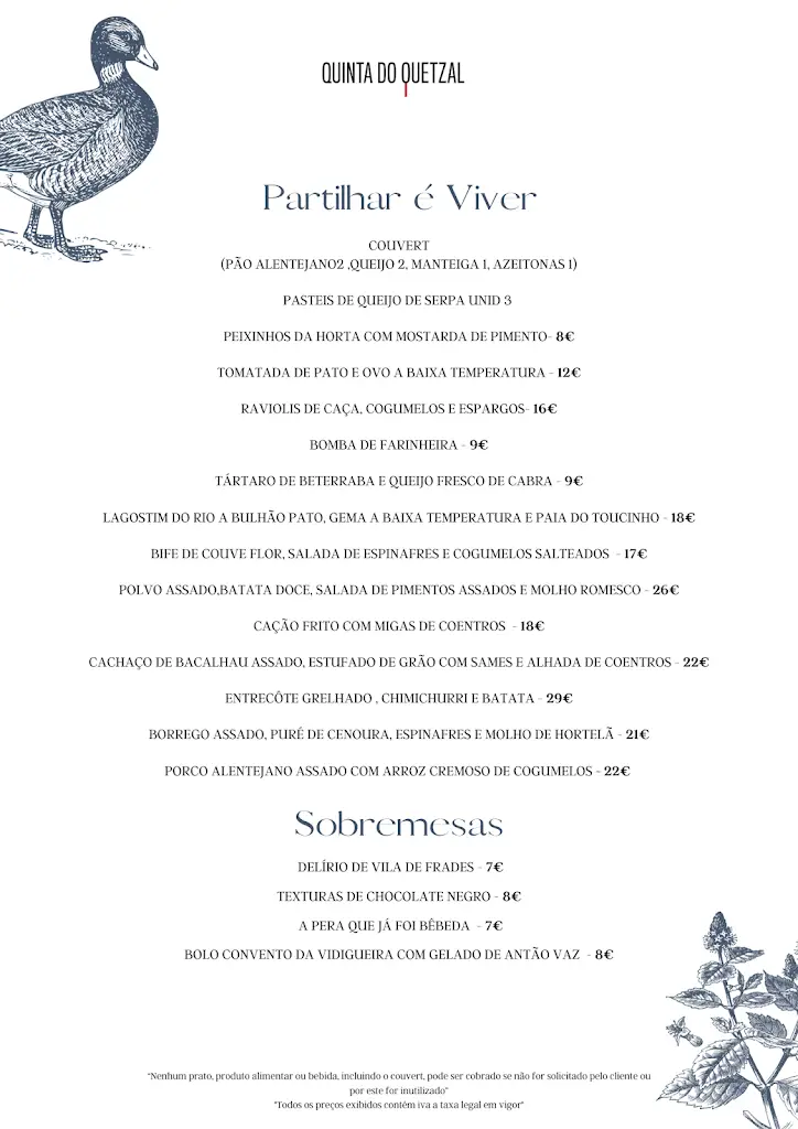 Menu_Quinta do Quetzal_Vidigueira_immagine_4