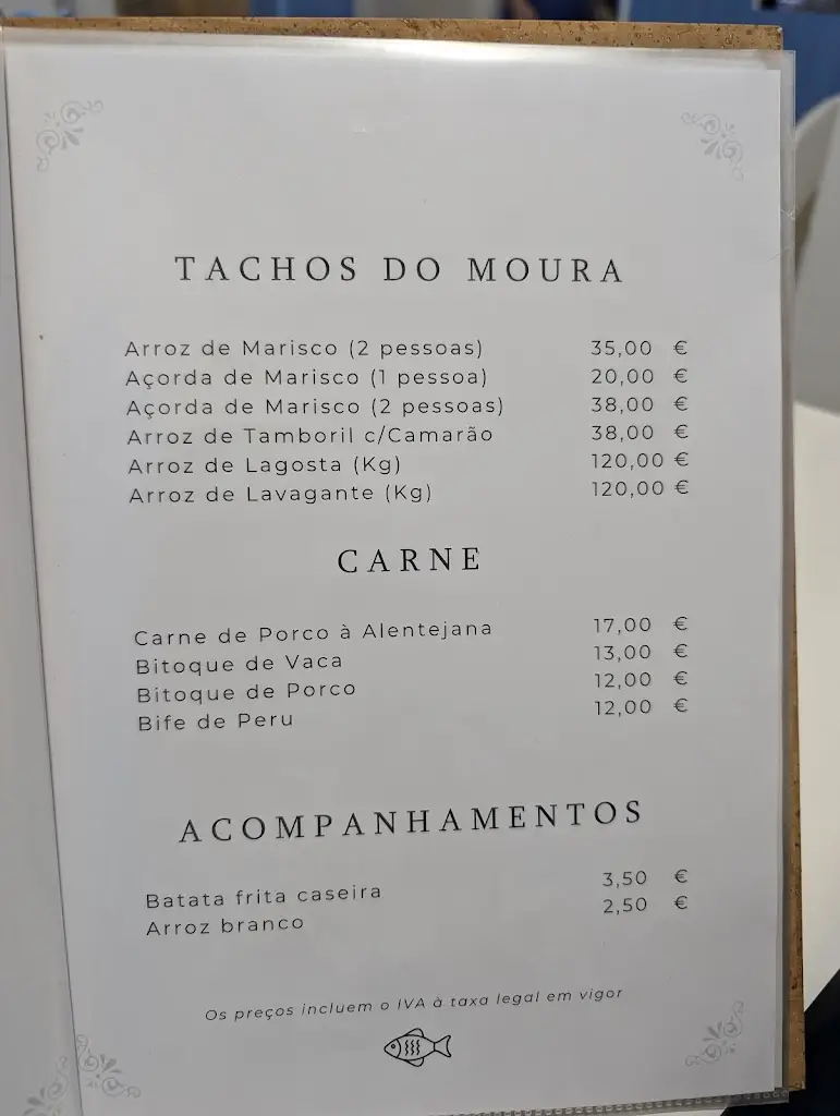 Menu_Restaurante O Pescador de Mouro_Vila Nova de Milfontes_immagine_4