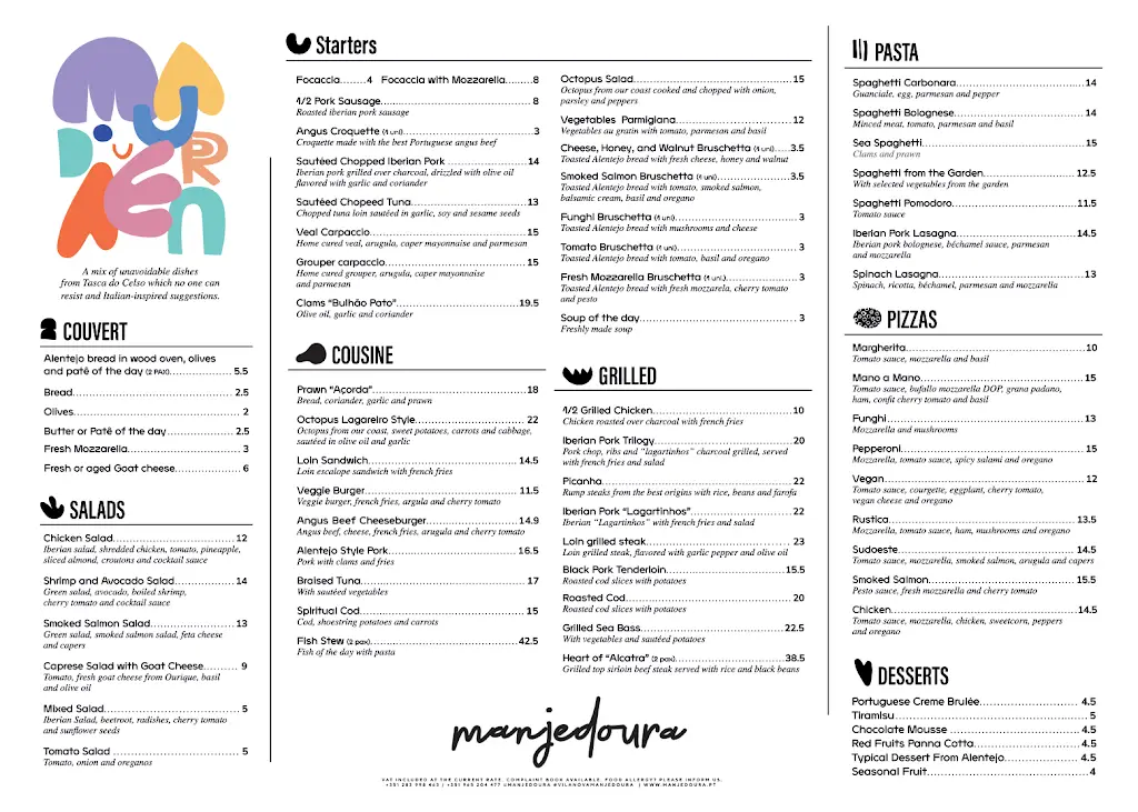 Menu_Manjedoura Restaurante Bar_Vila Nova de Milfontes_image_1