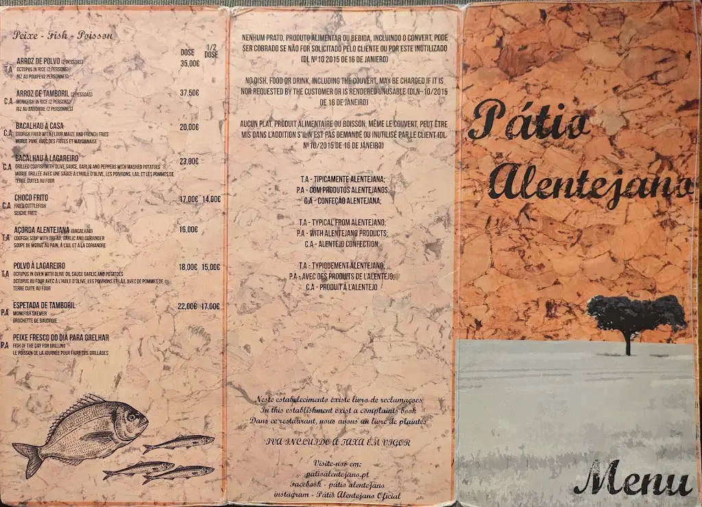 Menu_Pátio Alentejano_Vila Nova de Milfontes_immagine_2