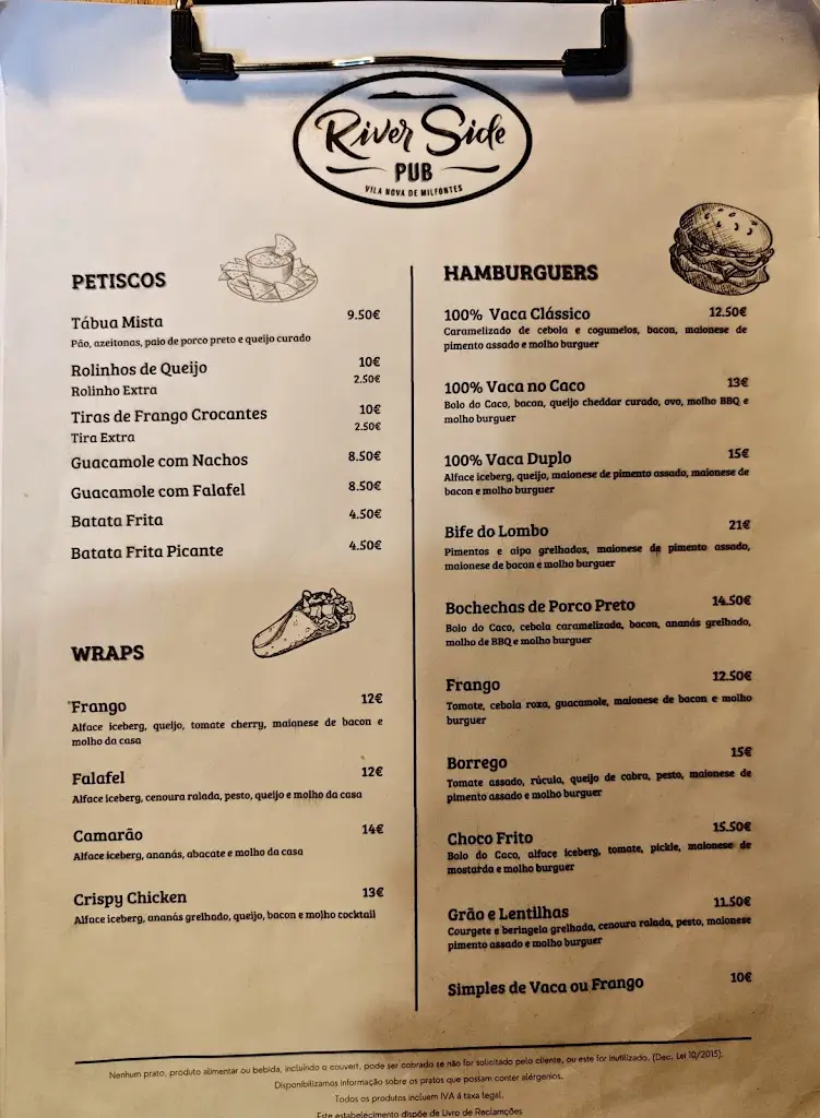 Menu_Riverside Pub_Vila Nova de Milfontes_immagine_4