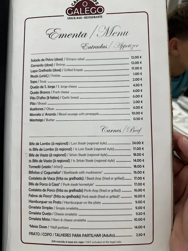 Menu_Casa do bife O GALEGO_Fajã de Baixo_immagine_2