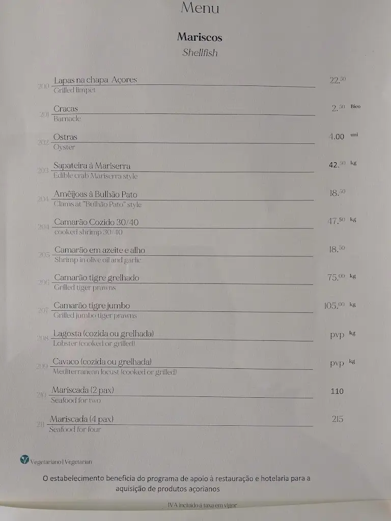 Menu_Restaurante Mariserra_Fajã de Baixo_immagine_1