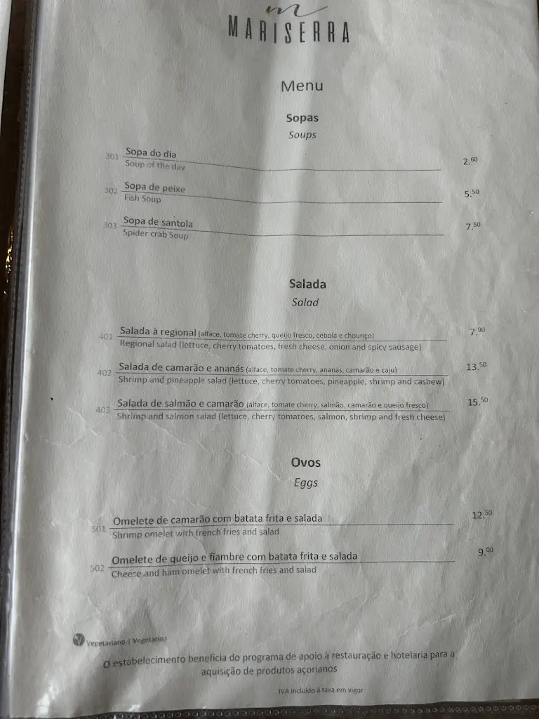 Menu_Restaurante Mariserra_Fajã de Baixo_immagine_4