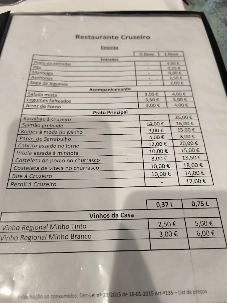 Menu_Restaurante Cruzeiro_Amares_immagine_2