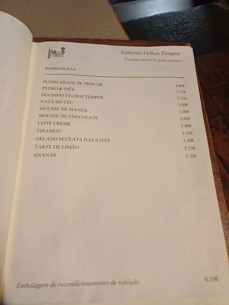 Menu_Restaurante Velhos Tempos_Braga_imagen_1
