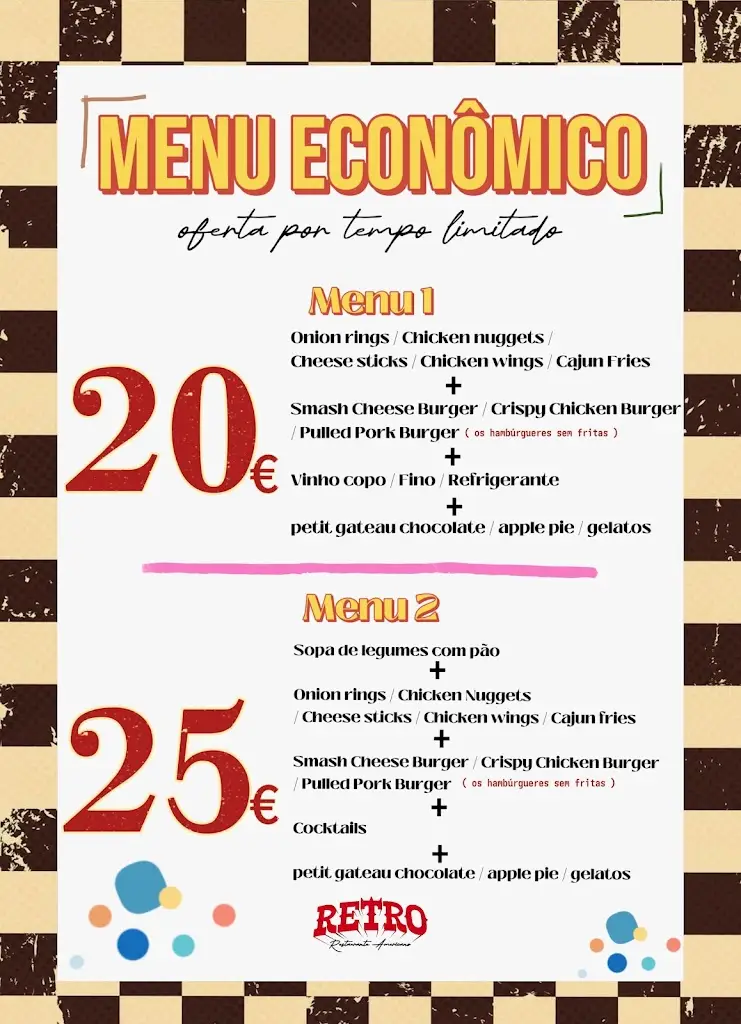 Menu_RETRO - Restaurante Americano - Best Burgers and Bitoque in Braga_Braga_immagine_3