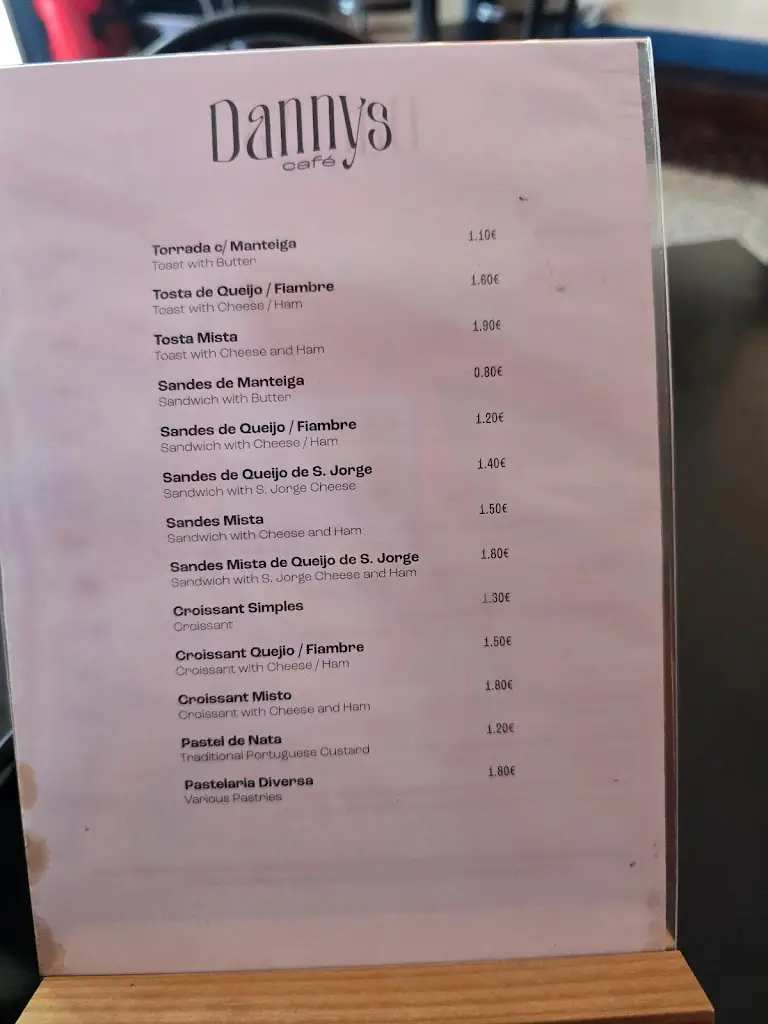 Menu_Danny's Café_Lajes do Pico_image_1