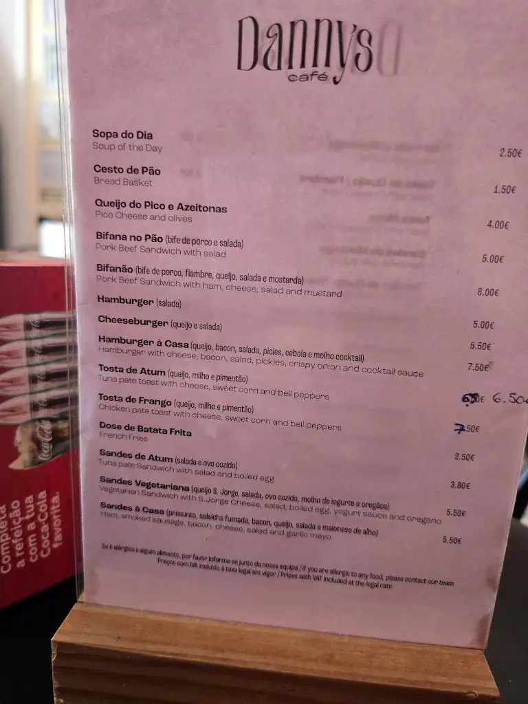 Menu_Danny's Café_Lajes do Pico_image_2