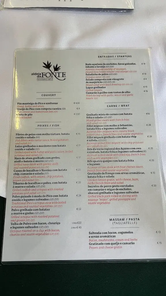 Menu_Restaurante Fonte Cuisine_Lajes do Pico_imagen_4