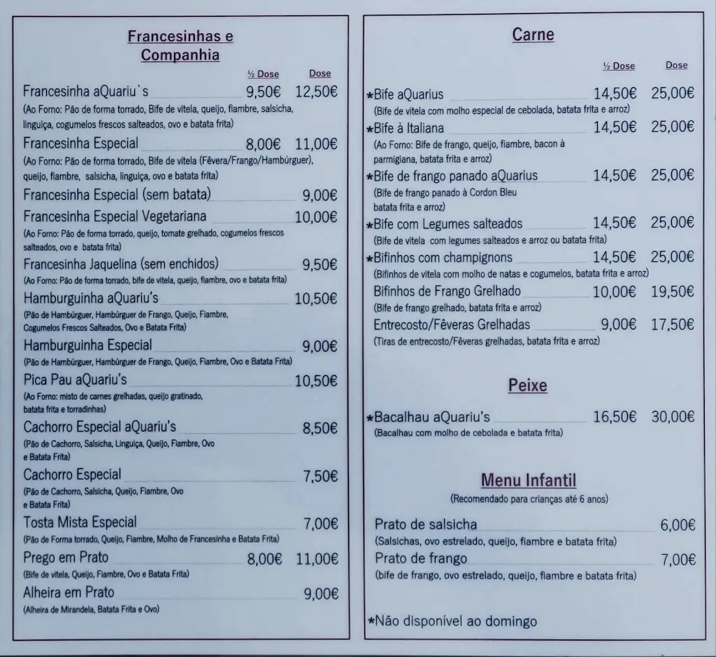 Menu_aQuariu's Francesinhas Restaurante_Cristelo_image_2