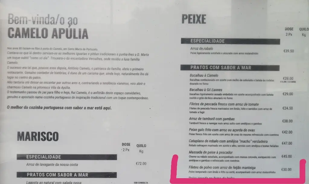 Menu_Restaurante Camelo Apúlia_Apúlia_immagine_3