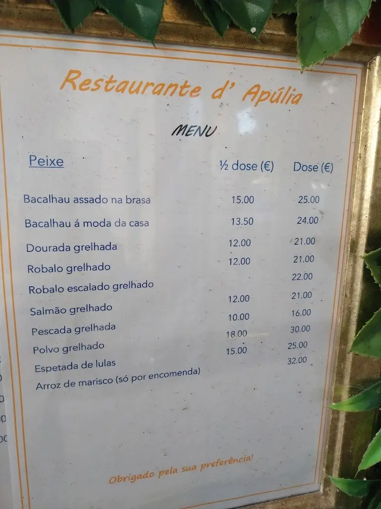 Menu_Restaurante D'Apúlia_Apúlia_image_1