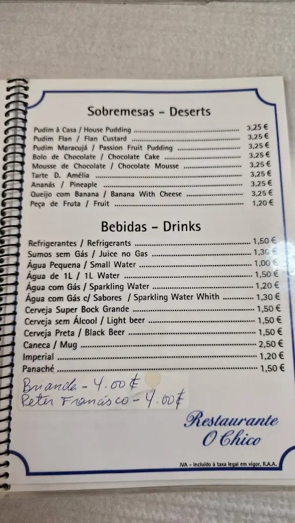 Menu_O Chico_Angra do Heroísmo_immagine_3