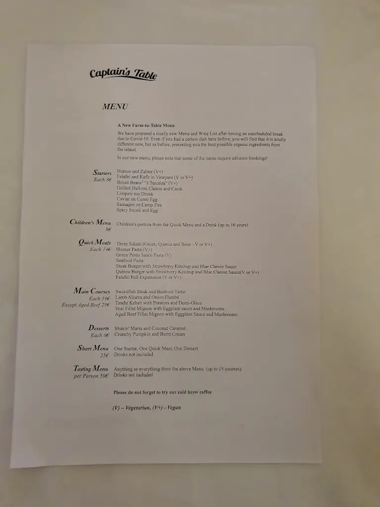 Menu_Captain's Table_Angra do Heroísmo_immagine_4
