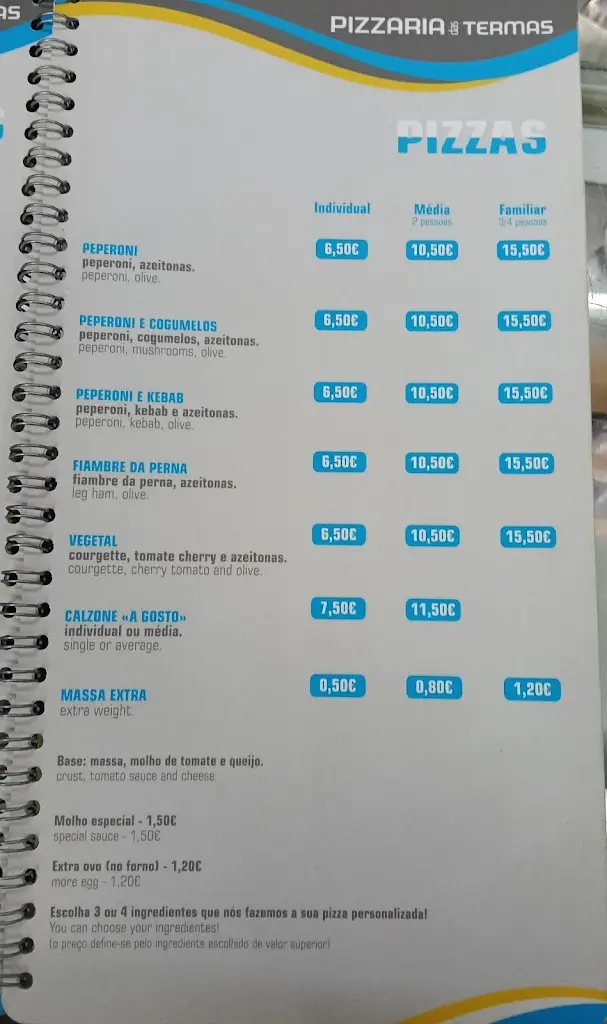 Menu_Pizzaria das Termas, Sociedade Unipessoal Lda._Caldas de Vizela_imagen_2