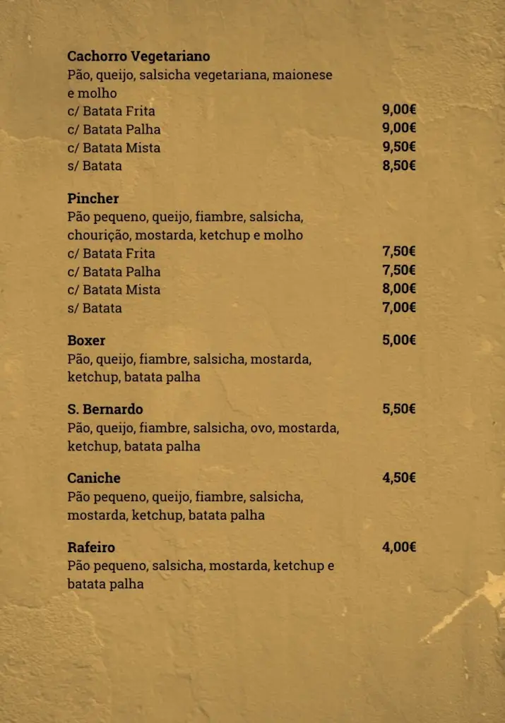 Menu_O Rei dos Cachorros - Guimarães_Guimarães_immagine_4