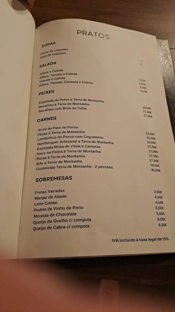 Menu_Terra da Montanha Restaurant_Real_immagine_1