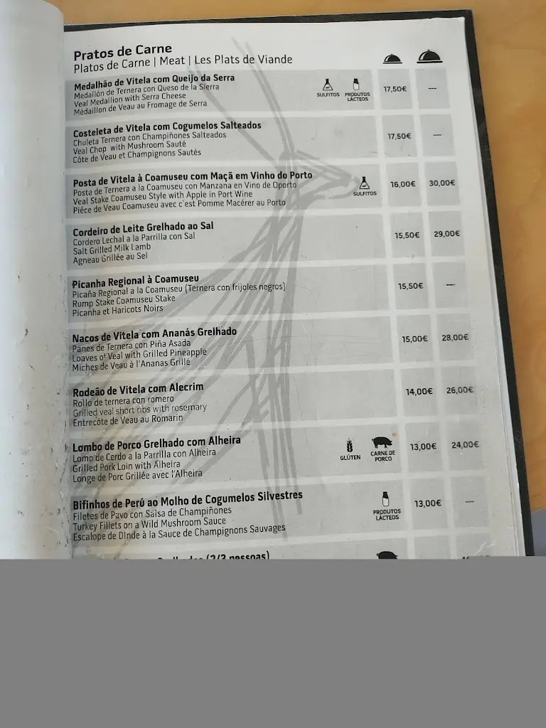 Menu_Restaurante Coa Museu_Vila Cova_immagine_1