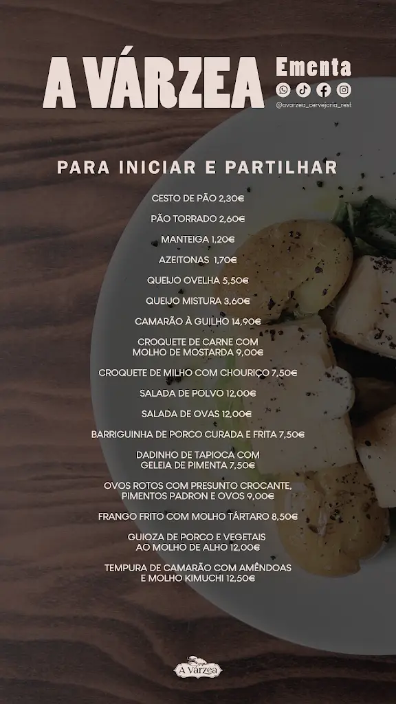 Menu_Restaurante A Várzea_Várzea_image_1