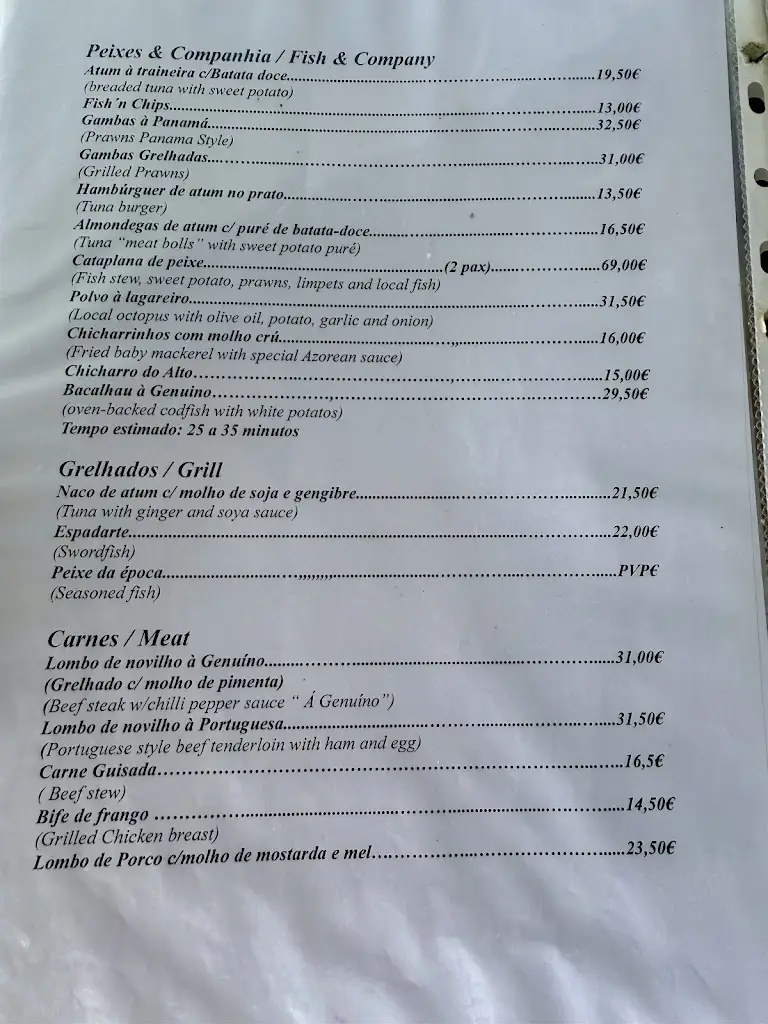 Menu_Genuíno Restaurante_Horta_immagine_4