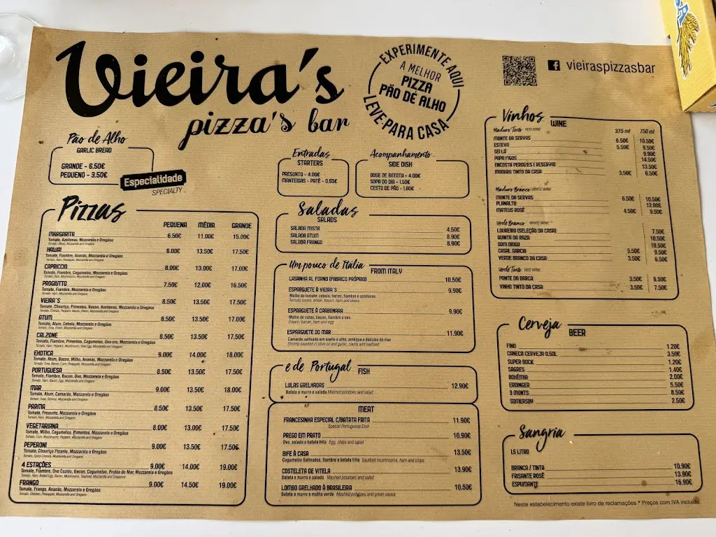 Menu_Vieira's Bar_Vieira do Minho_immagine_1
