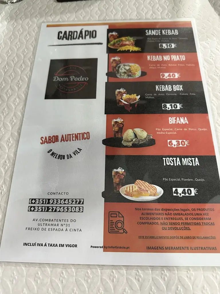 Menu_Café Restaurante Dom Pedro_Freixo de Espada à Cinta_immagine_1