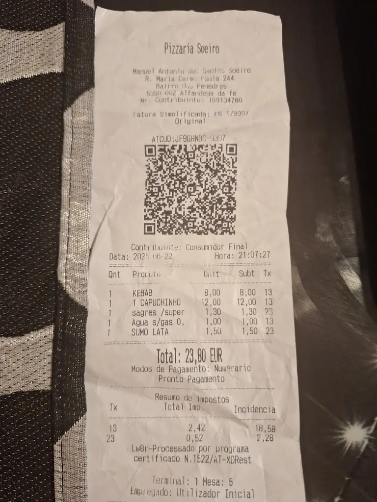 Juan_Pizzaria Soeiro_Alfândega da Fé_recensione