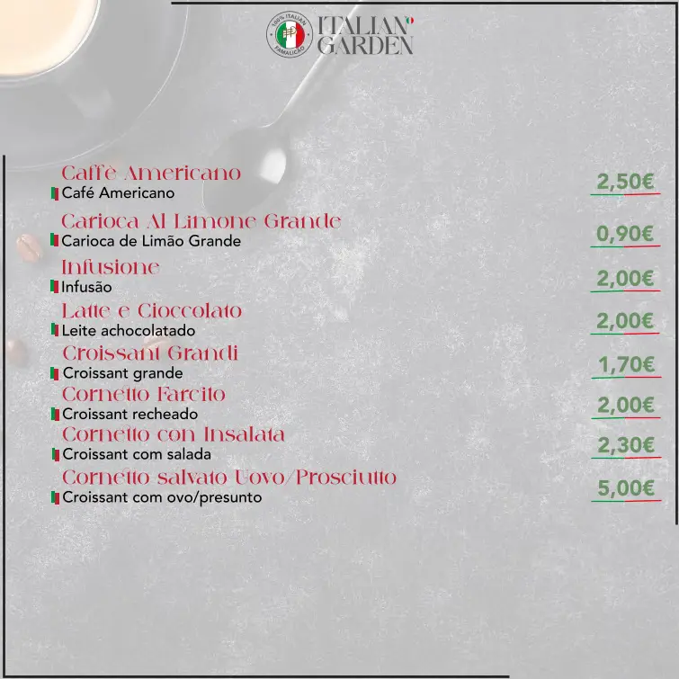 Menu_The Italian Garden_Vila Nova de Famalicão_immagine_1