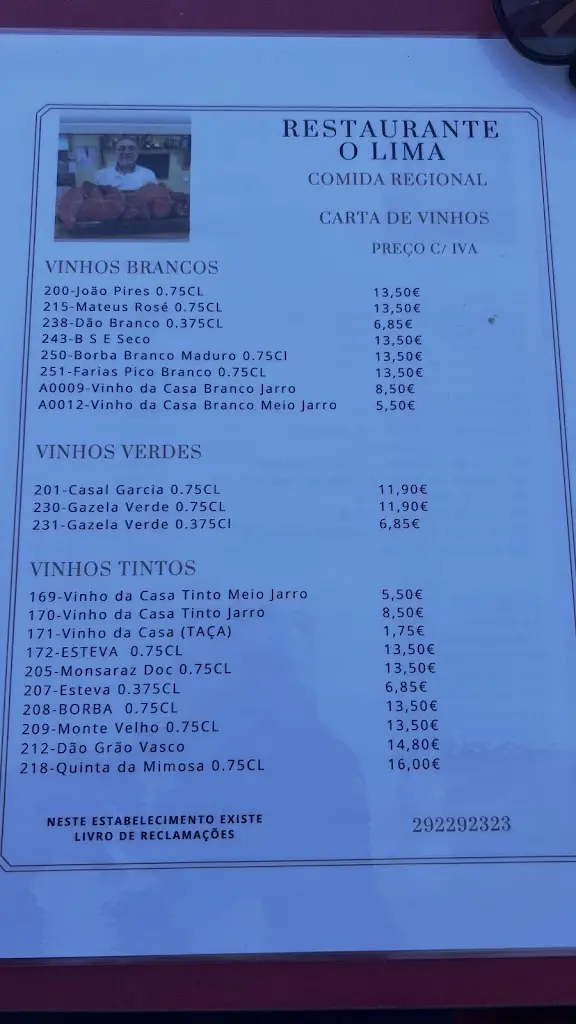 Menu_Restaurante O Lima_Horta_image_1