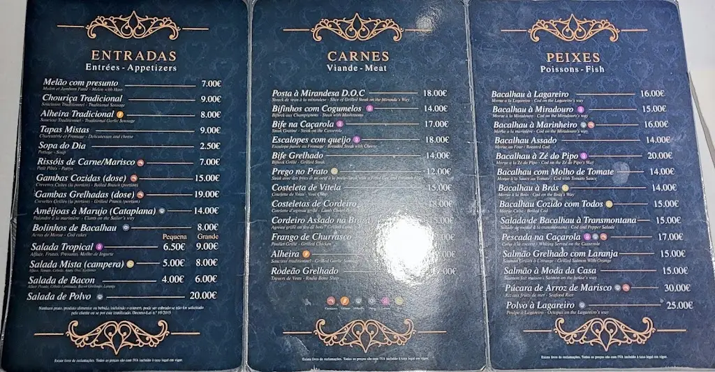 Menü_Restaurante Miradouro_Miranda do Douro_Bild_1