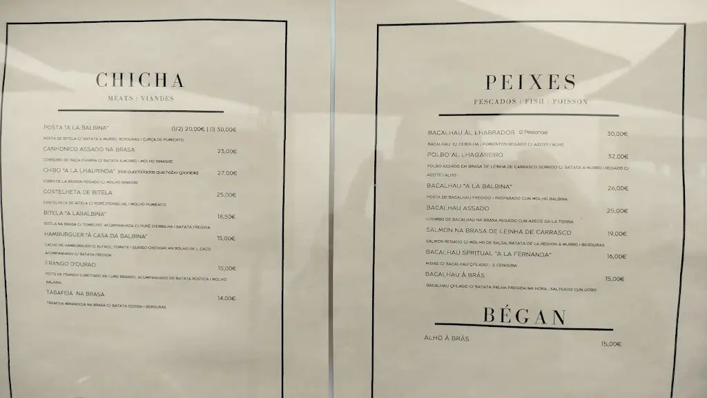 Menü_Casa da Balbina_Miranda do Douro_Bild_1