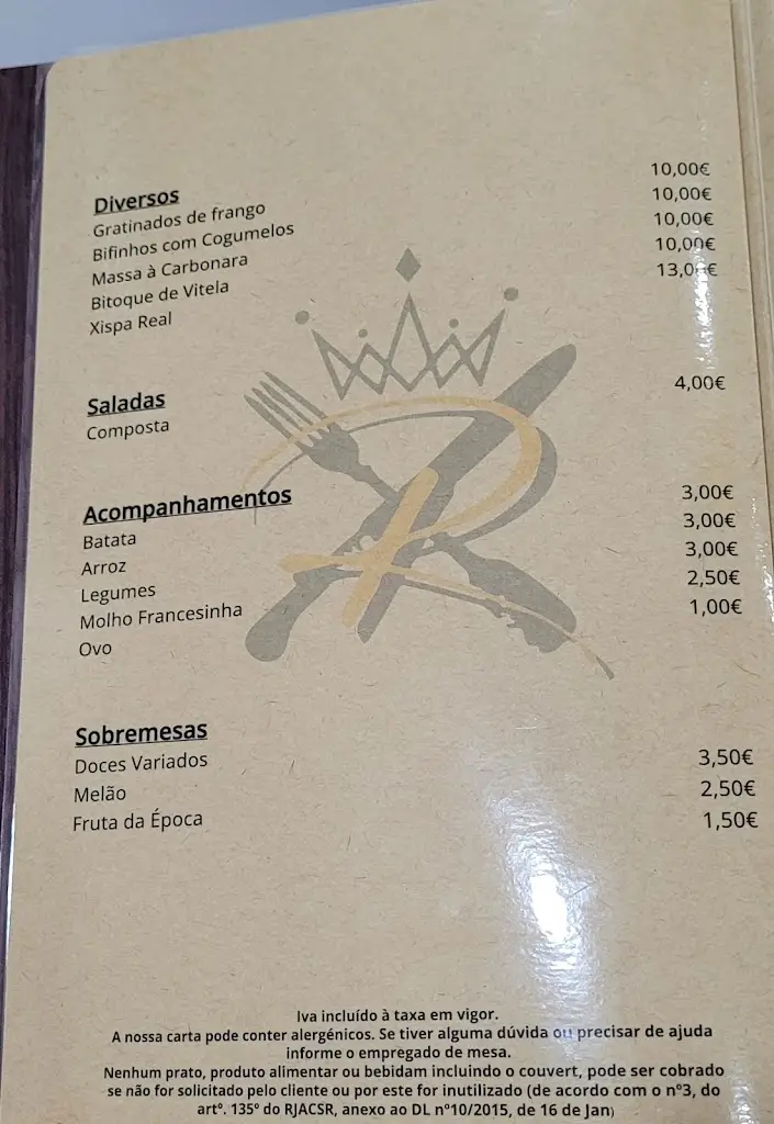 Menu_Restaurante D' El Rei_Vila Flor_image_2