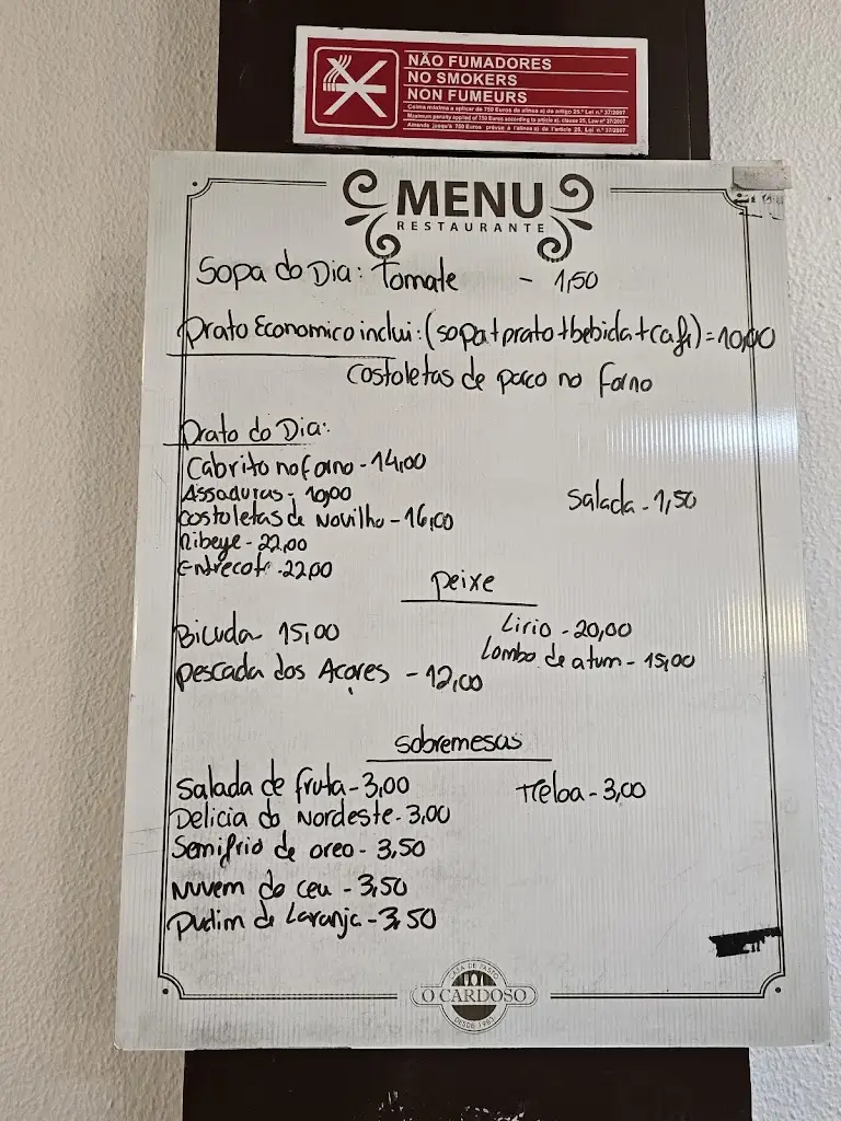 Menu_Restaurante Casa De Pasto O Cardoso_Nordeste_immagine_1