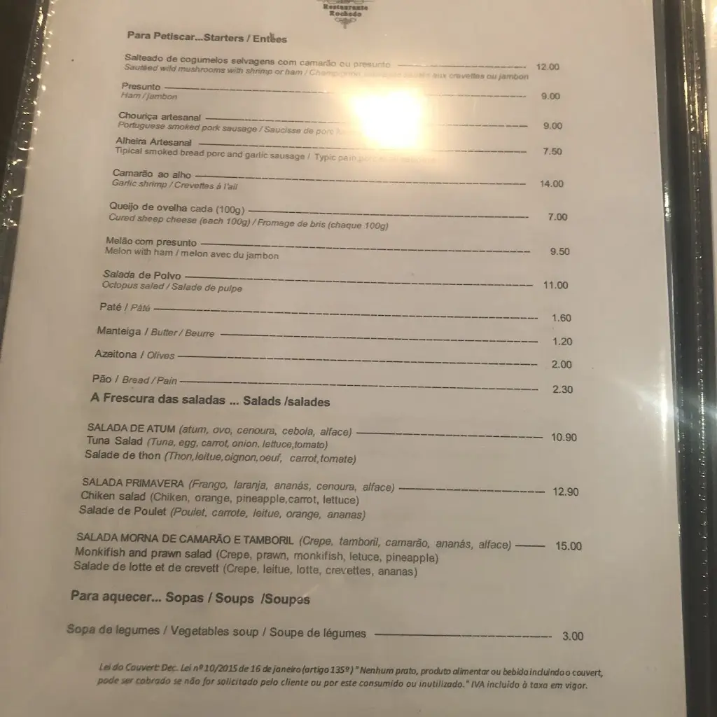 Menu_Restaurante Rochedo - Bragança_Bragança Municipality_image_1