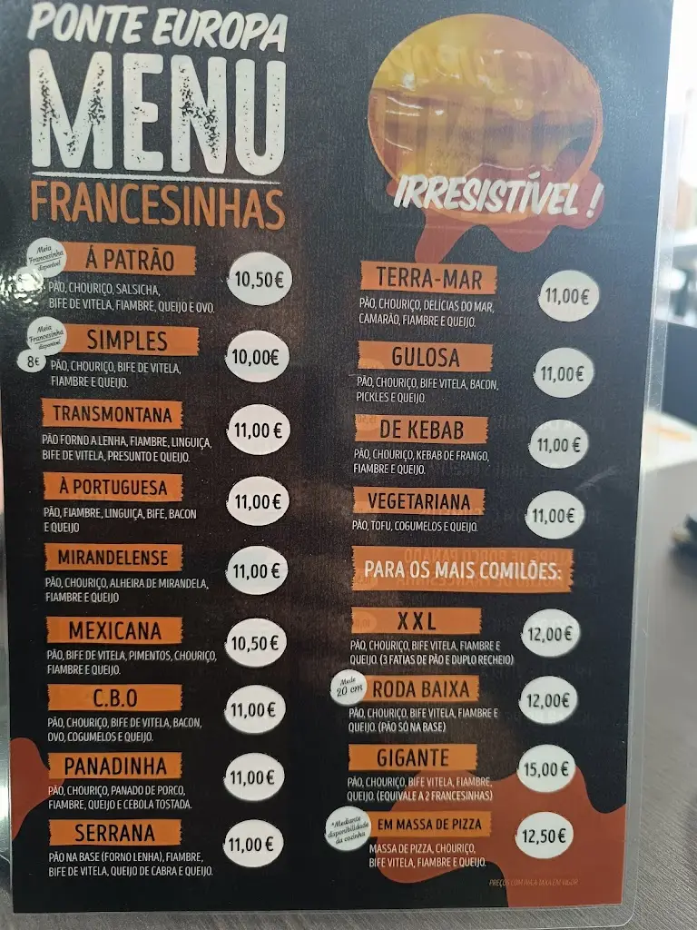 Menu_Restaurante ponte europa_Mirandela_immagine_2