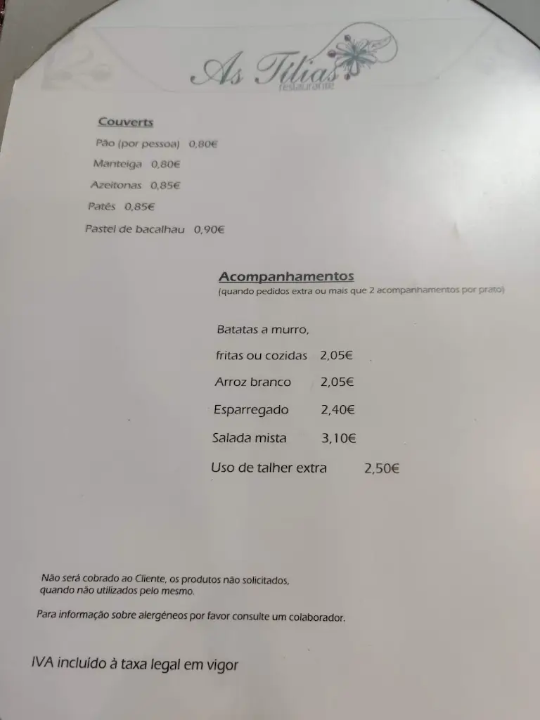 Menu_As Tílias_Fundão_immagine_4