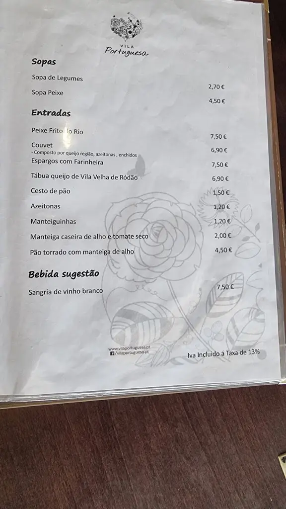 Menu_Vila Portuguesa_Vila Velha de Ródão_immagine_3
